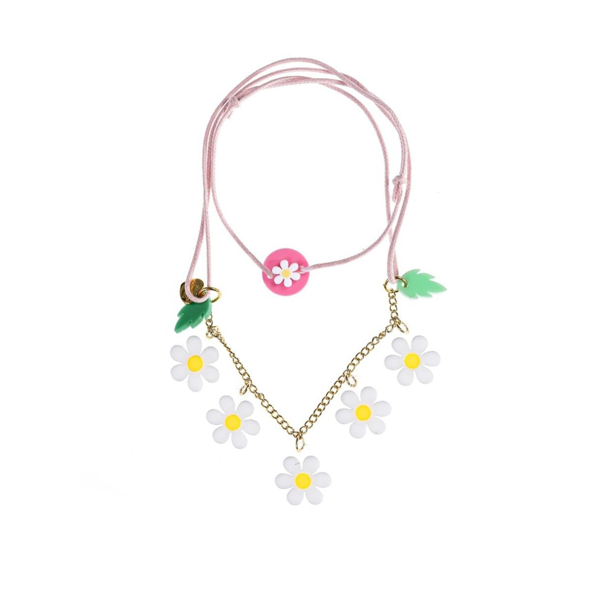 Daisy White Pink Necklace